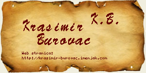 Krasimir Burovac vizit kartica